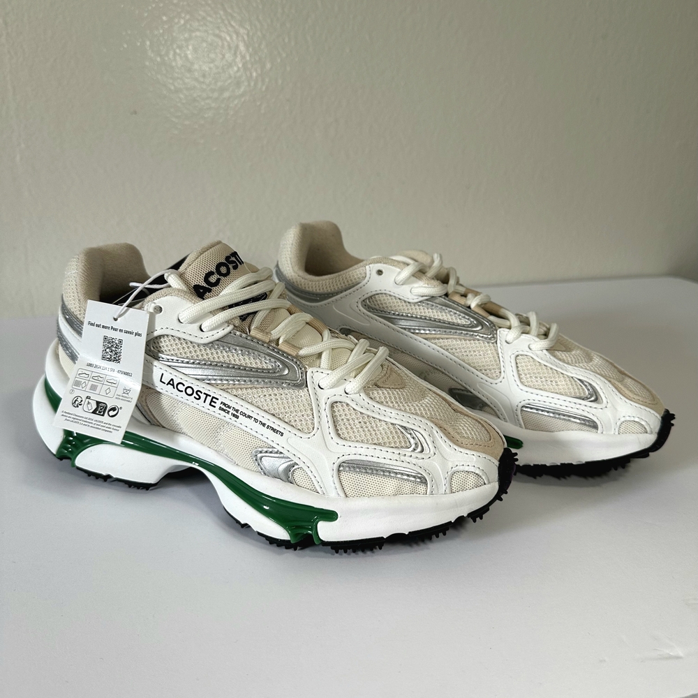 Lacoste Cream and Green Sneakers